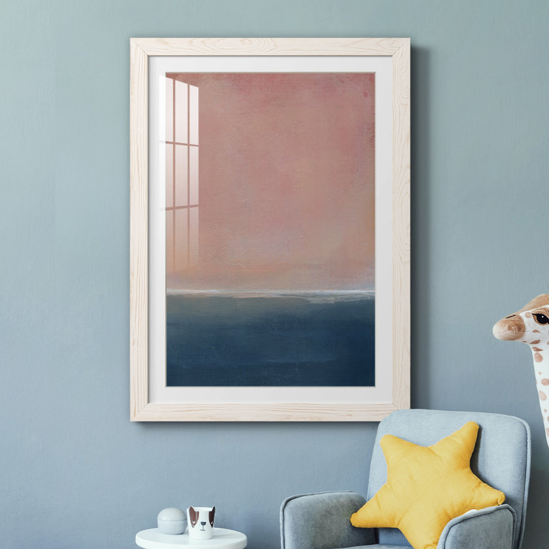 Coucher de soleil - Peinture encadrée, Cadre blanc, H 37,5 po x l 27,5 po x P 1,5 po