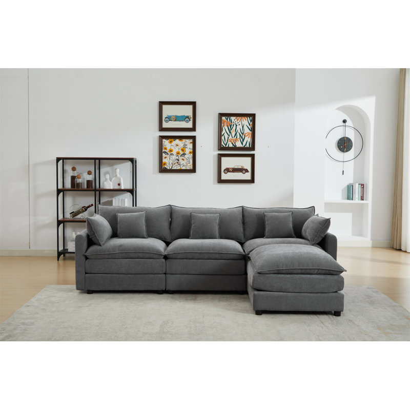 Canapé modulaire modulaire, Gris chenille