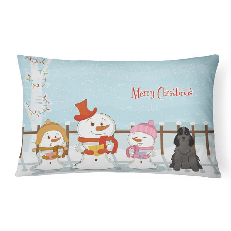Coussin lombaire intérieur / extérieur Merry Christmas, Noir