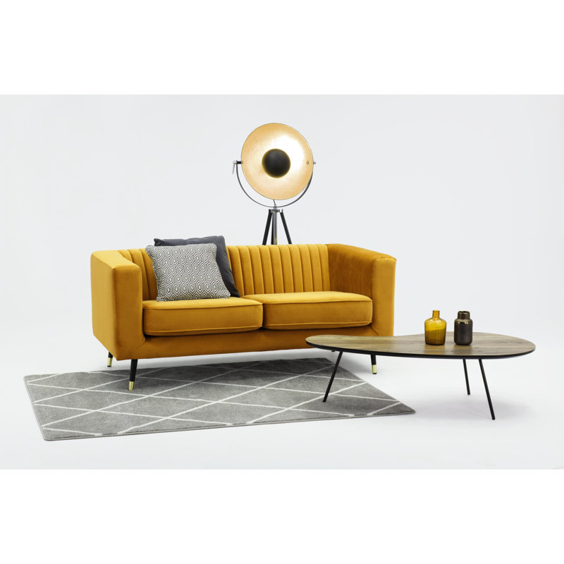 Septimus Velvet Sofa, Mustard