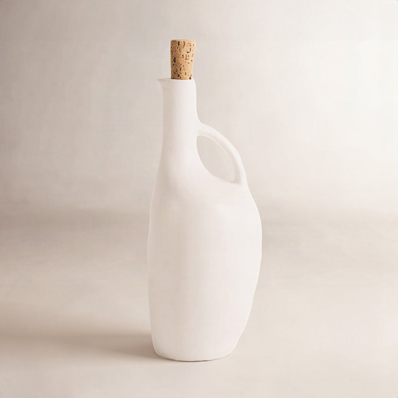 Olive Oil Bottle Canard 34 oz, White