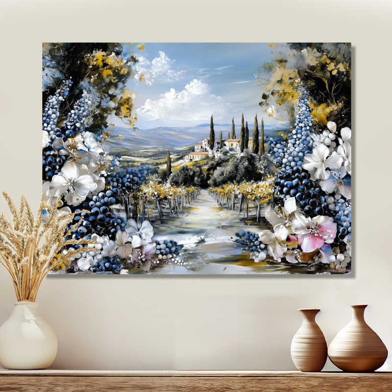 Serene Symphony Of Vineyard I - impression murale vignoble, H 24 po x l 32 po, Toile tendue, Ne s’applique pas