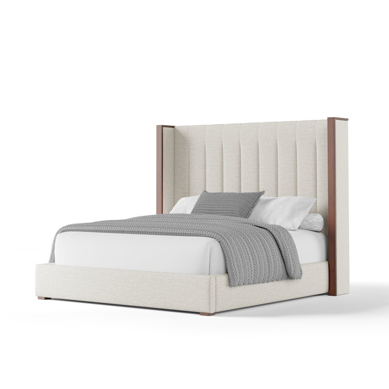 Dipson Upholstered Wingback Bed, California King (Mid), Off White Revolution®