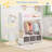 Elegant Kids Dress Up Wardrobe Closet With Child-size Mirror, Open Kids Armoire Wardrobe With 3-tier Storage Shelf And 3 Storage Drawers For Costume, Hats, Shoes And Other Things, Cloud Shaped-1942440150