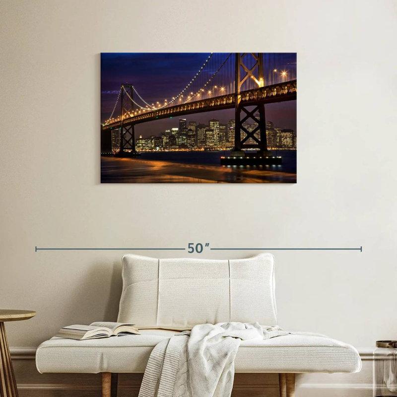 Lilie The Oakland Bay Bridge At Dusk, 24" H x 36" W