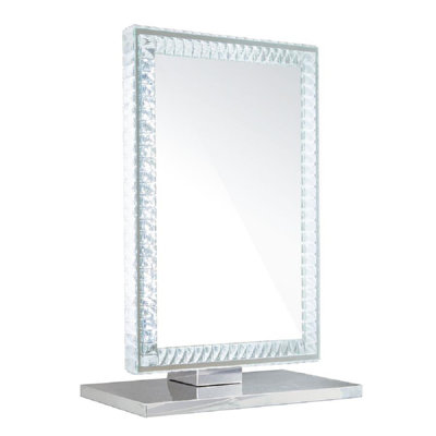 Diamond Collection Princess Illuminated Vanity Mirror with Lights Tabletop Makeup Mirror LED Strip