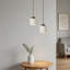 Mini luminaire suspendu en travertin blanc naturel, conception Wabi-Sabi avec accent en bois massif, lampe en pierre compacte de 4,7 pouces pour chambre de bar de cuisine
