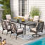 Ensemble repas extensible pour 6 personnes avec 2 chaises pivotantes et coussins