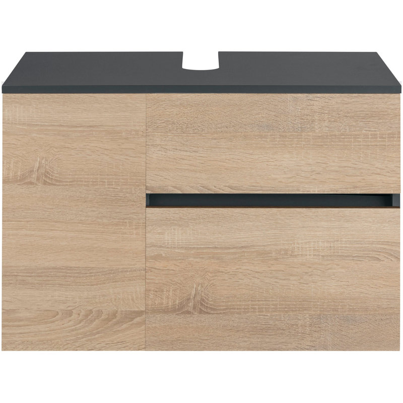 Brylynn Back To Wall Toilet Unit, Anthracite/Oak