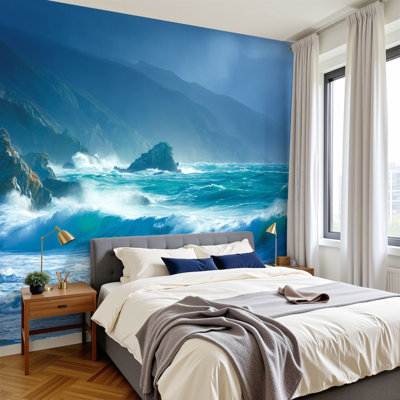 Papier peint auto-adhésif Beach Ocean Teal