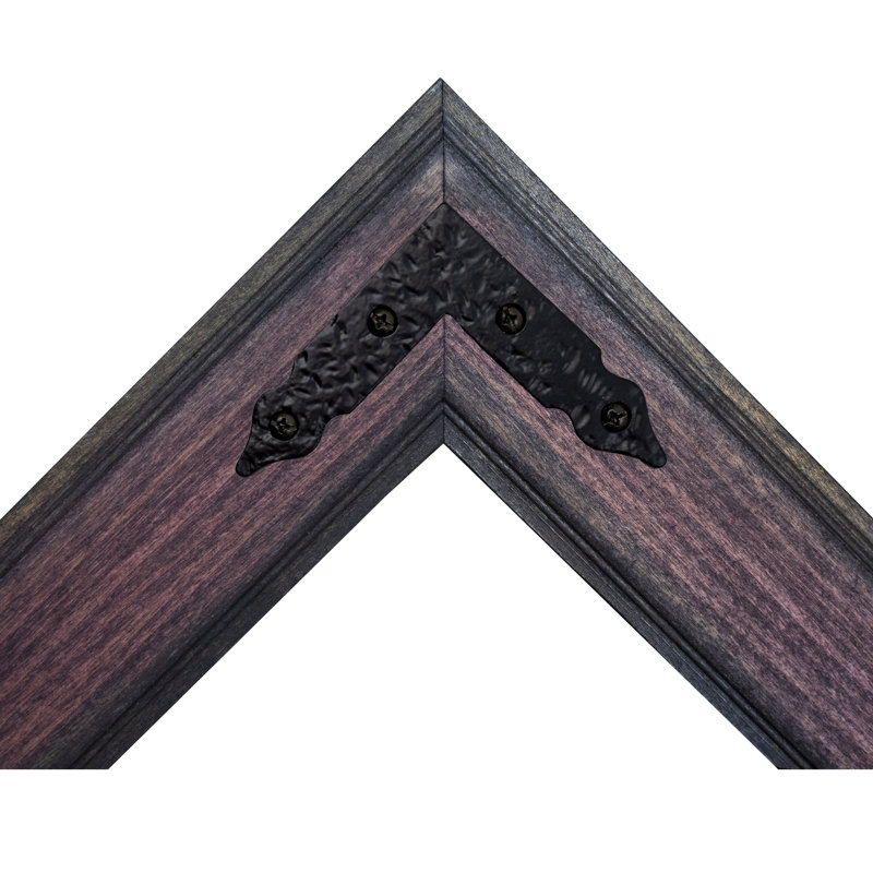 Rayne Heritage Hardwood Poplar Mirror With Decorative Corner Brackets, Black Cherry, 42 x 33