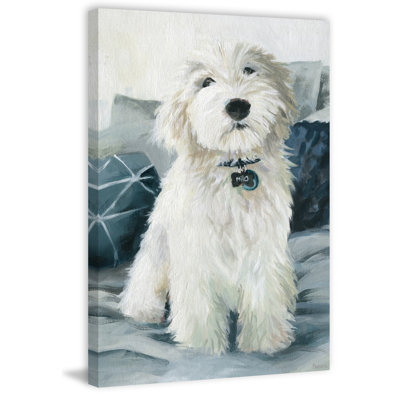 White Furry Friend by Parvez Taj - Wrapped Canvas Painting