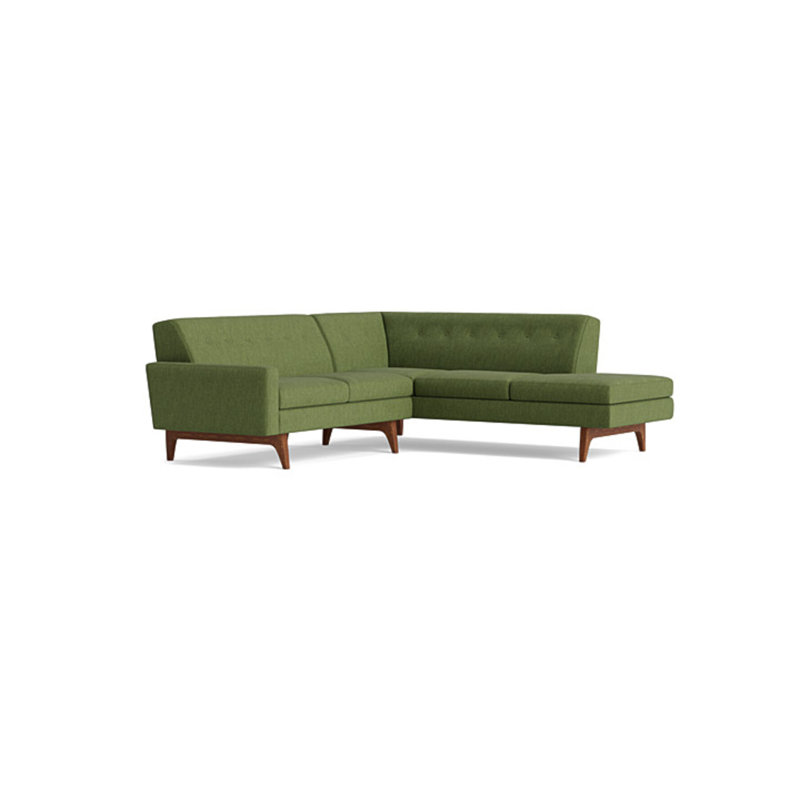 Tyler Sectional With Bumper (95" X 95"), Performance Weave - Basil, Right Hand Facing