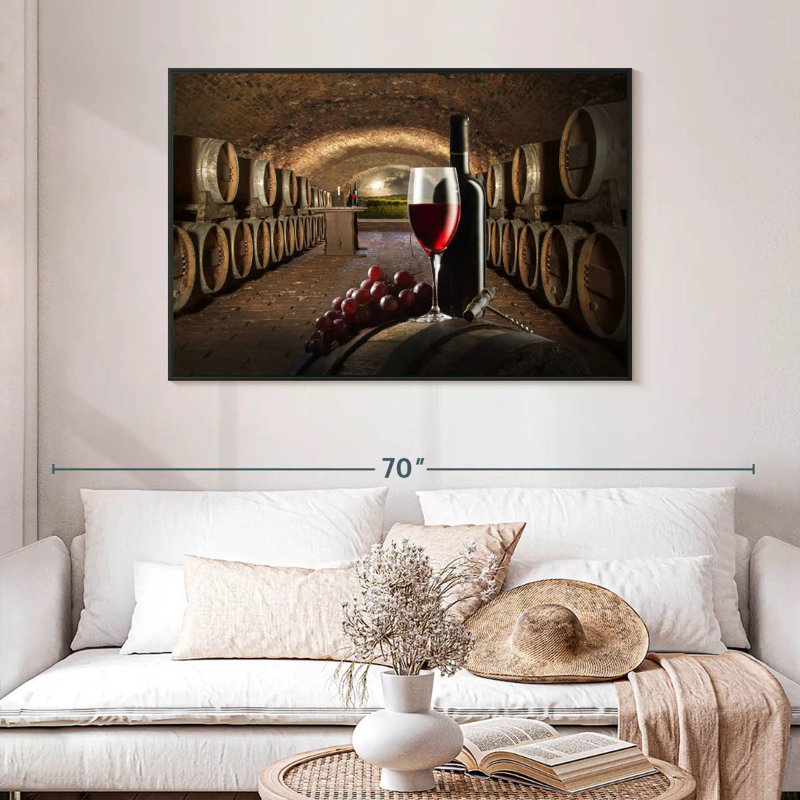 Winery, 46 po x 31 po, Cadre flottant noir