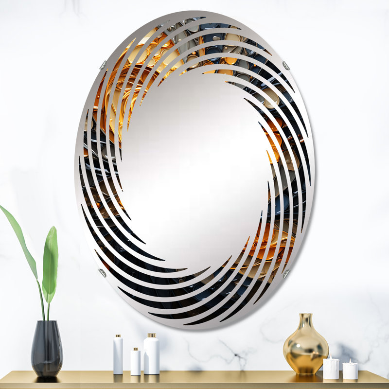 Spiral Tangle - Miroir mural spirale ovale, L 24 po x H 36 po