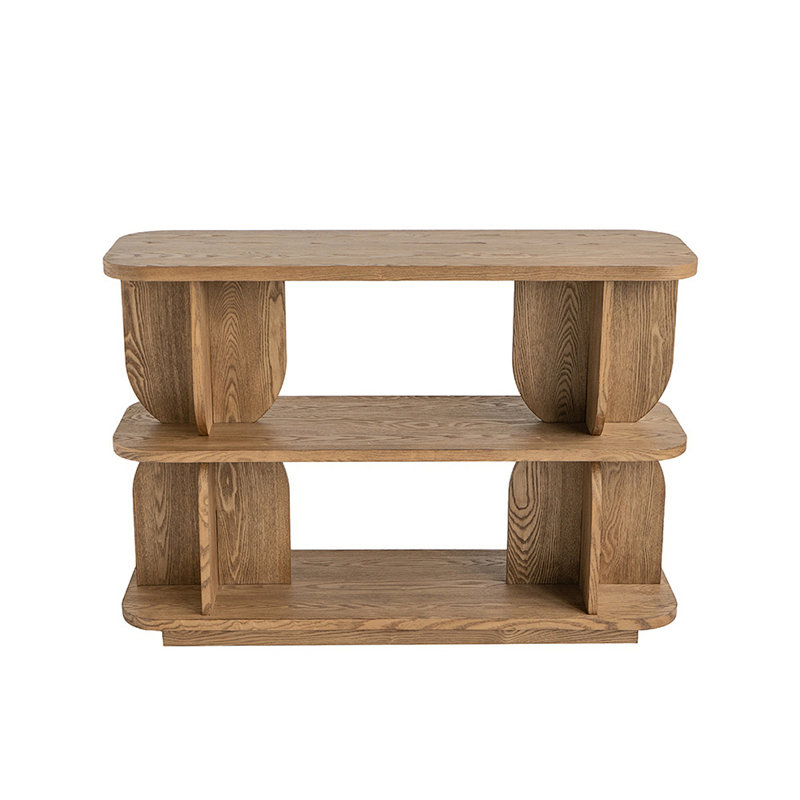 Tablette en bois 47x15x32.5 "à trois niveaux avec placage de frêne brun