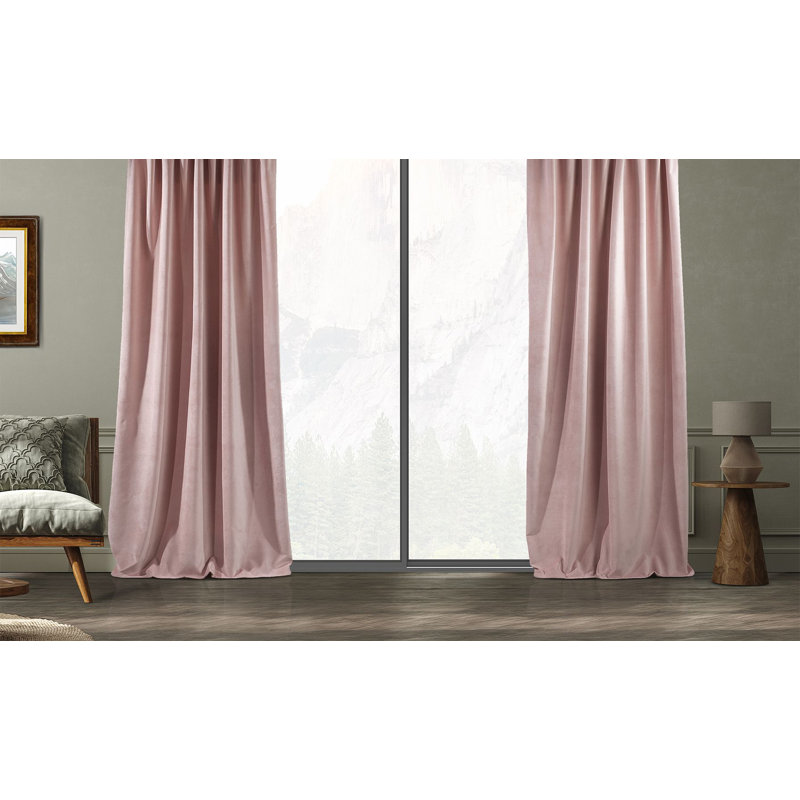 Blackout Single Curtain Panel, 130cm Width x 145cm Drop, Flamingo