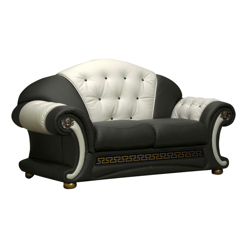 North Carolina Faux Leather Sofa, Aged Black