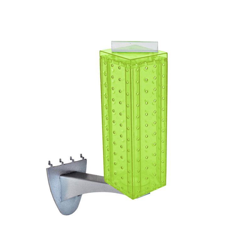 Green Acrylic 12" Pegboard Tower with Metal Extension Rod