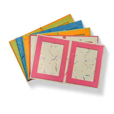 Scarboro Handmade Double Photo Frames made from Upcycled Tree-free Paper