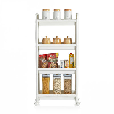 54cm W Plastic Shelving Unit with Wheels