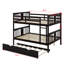 Lit superposé double au-dessus de double avec lit gigogne simple et échelle-1084304194