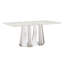 Table de salle à manger en faux marbre avec pieds de 70 po, convenant au plateau de cuisine moderne 6 8, base à finition miroir, apporte du style à votre maison-241083991