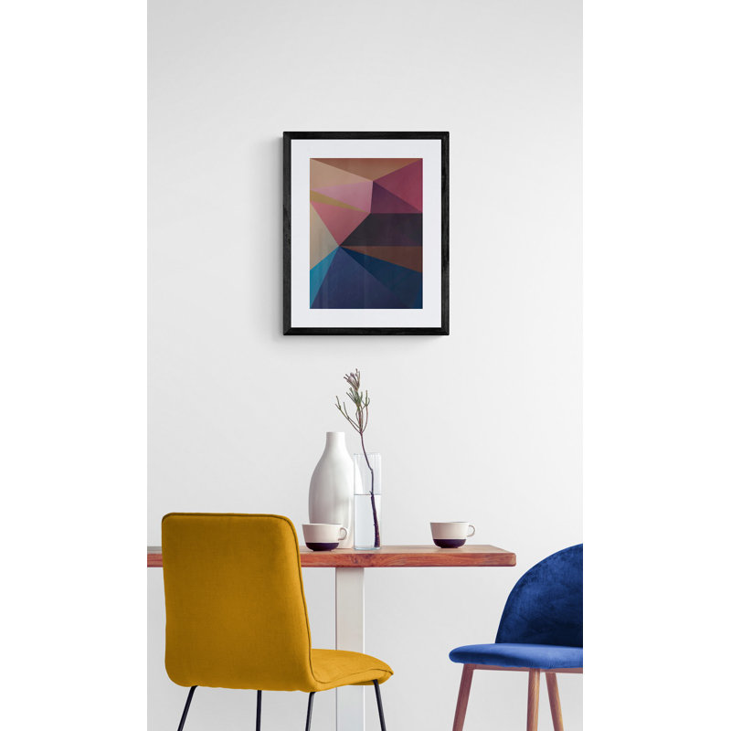 Interconnected Triangles 2 Print by Angel Estevez, Black Framed Canvas, 33" H x 25" W