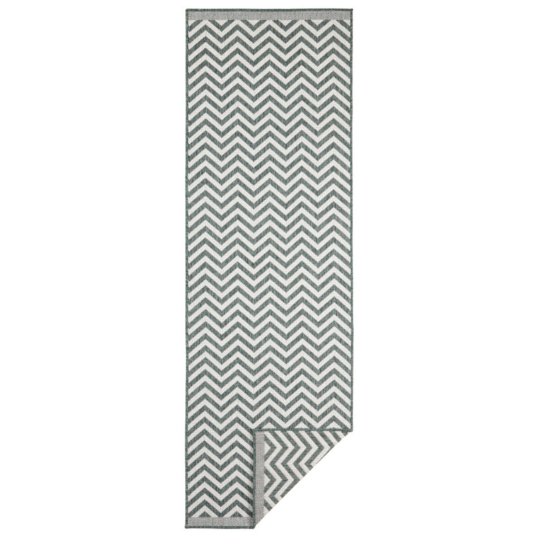 Palma flat-weave rug in green