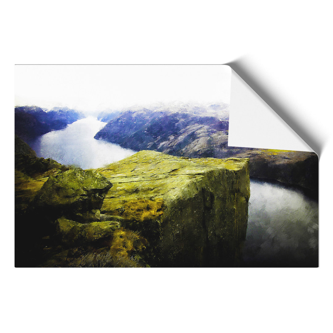 Preikestolen in Forsand Norway Painting - Frameless Print