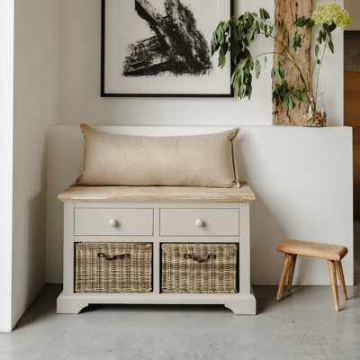 Doria Solid Wood Storage Bench