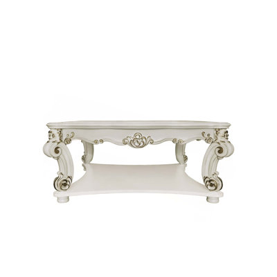 Table basse carrée à finition perle antique