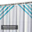 Rideau de douche bleu imperméable, rideaux de douche pour la salle de bain avec 12 crochets-129425331