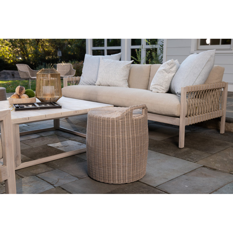 Chatham Outdoor Ottoman, Ivory