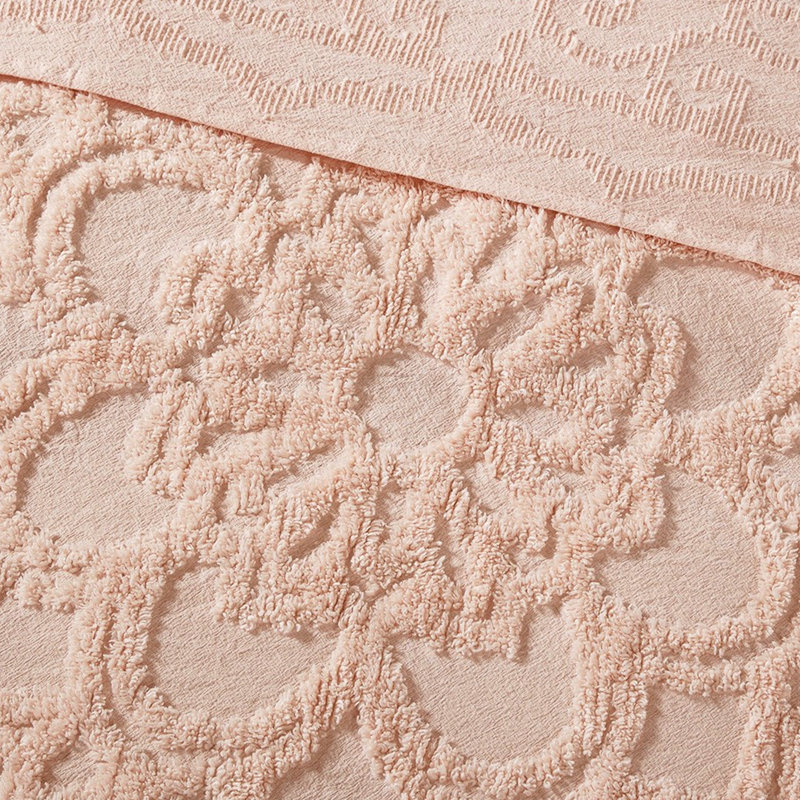 Couvre-lit en chenille de coton Blush