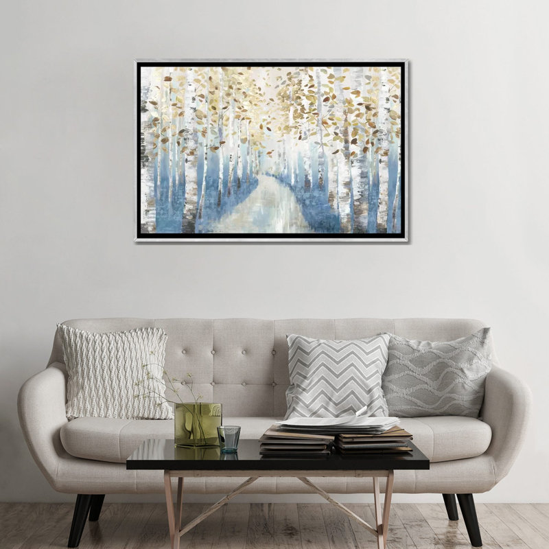 " New Path I " by Allison Pearce, 32" H x 48" W x 1.5" D, Silver Framed, No Mat
