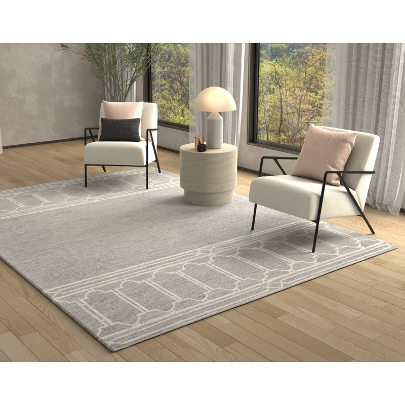 McLoud Performance Hand Tufted Wool Geometric Indoor Rug, Rectangle 3'3" x 5'3"