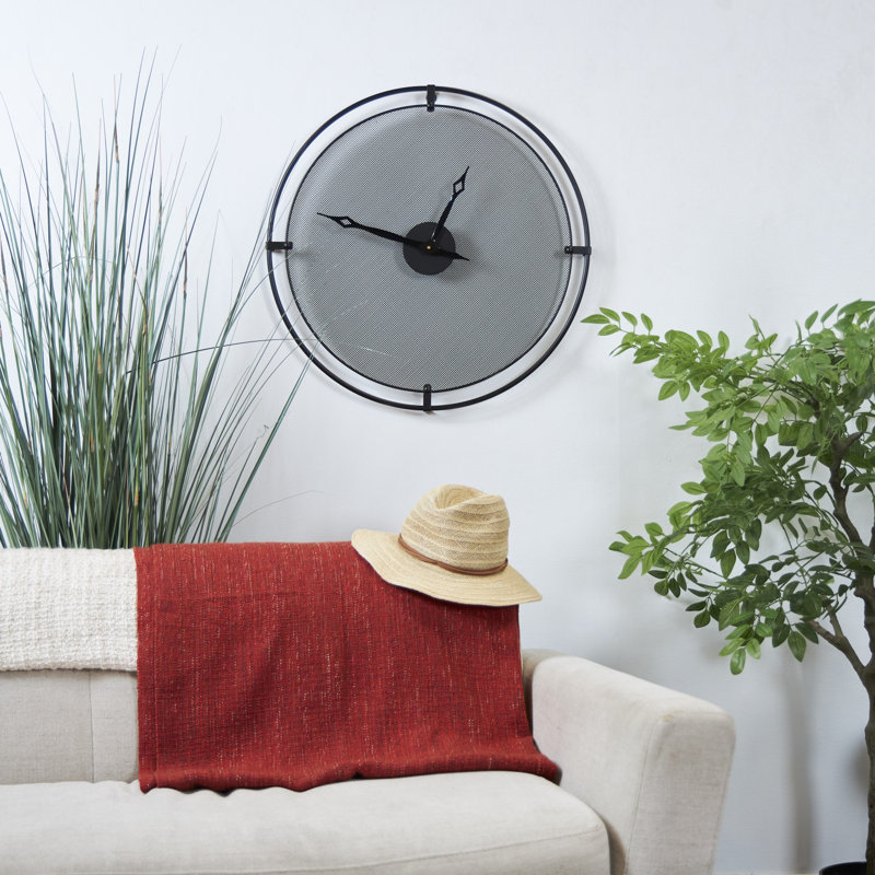 Horloge murale noire en métal Khiara