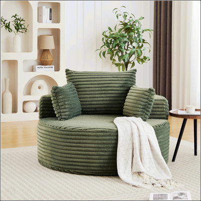 Canapé-lit simple en velours côtelé 50L, sans assemblage requis, fauteuil-lit moderne moelleux pour le salon, la chambre à coucher et le salon