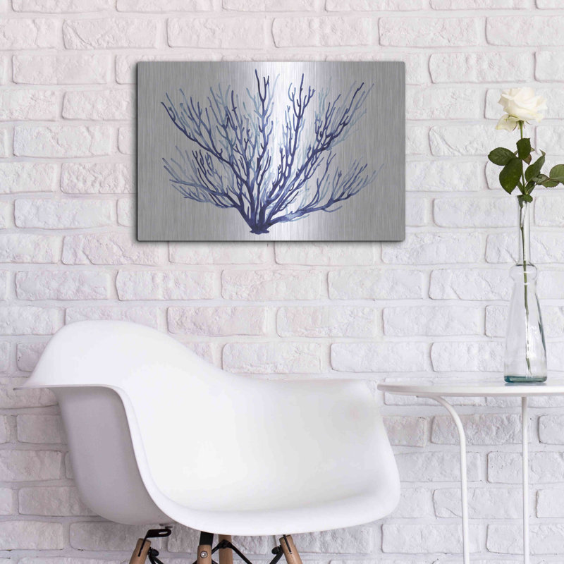«Azure Fan II» par Grace Popp, art mural en métal, H 16 po x l 24 po