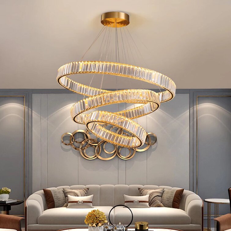 Three Rings Gold LED Chandelier