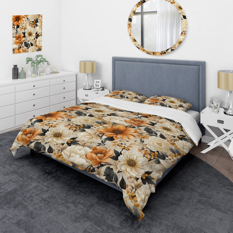 Ensemble de housse de couette Dahlia, Housse de couette simple + 1 taie décorative stan