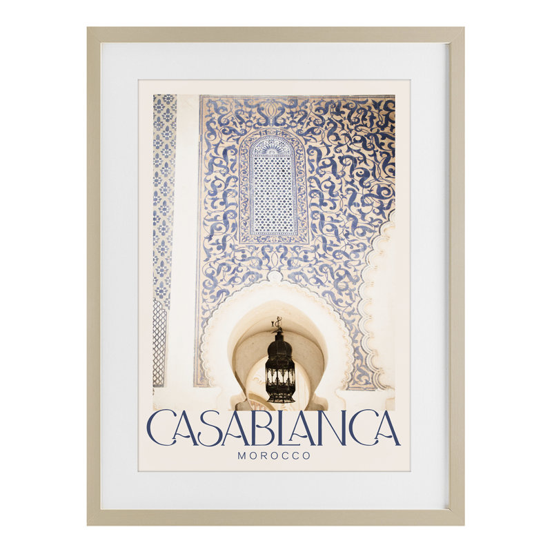 «Ornate Casablanca Architecture», reproduction encadrée sous verre, design par Emily Navas, H 20 po x l 14 po