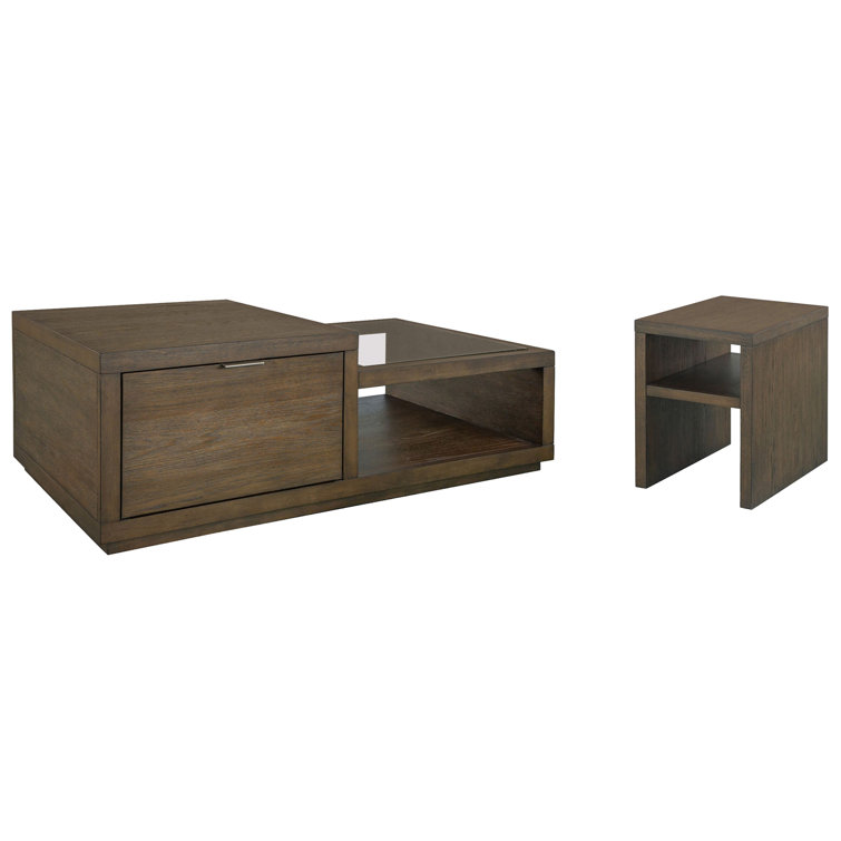 Table basse rectangulaire avec table de bout