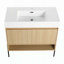 Ensemble de meuble-lavabo moderne avec lavabo en résine et armoire en bois massif robuste-113754304