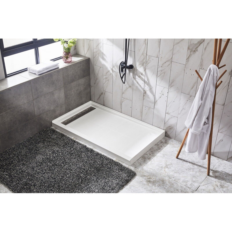 Grands murs de douche en acrylique calcaire lisse, H 96 po x l 60 po x P 36 po