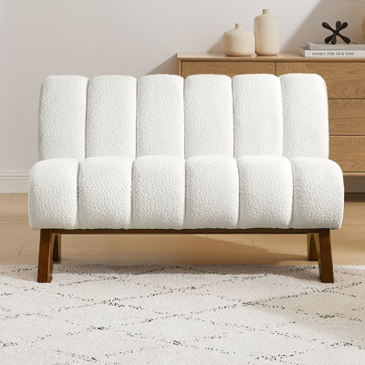 Delsol 48'' W Upholstered Tufted Loveseat with rubberwood legs