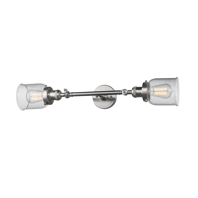 Éclairage de salle de bain à intensité variable 2 lumières Aloysia, Nickel satiné brossé