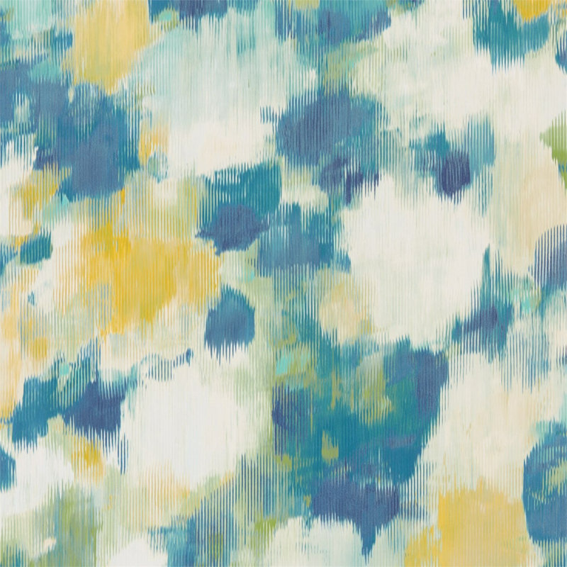 Exuberance 10.05m x 52cm Wallpaper Roll, Lemon/Navy