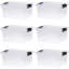 Latitude Run® Clear Storage Bins with Lids, 6 Pack- Plastic Storage Boxes for Home- 4.5 Quart-1218515840